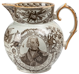  [POTTERY]. [NELSON, Lord Horatio (1758-1805), subject]. Two...