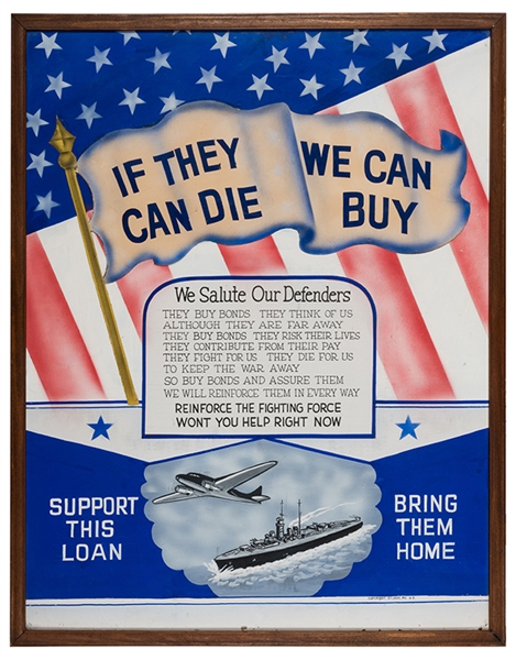 Original World War II “Buy War Bonds” Poster Artwork. 