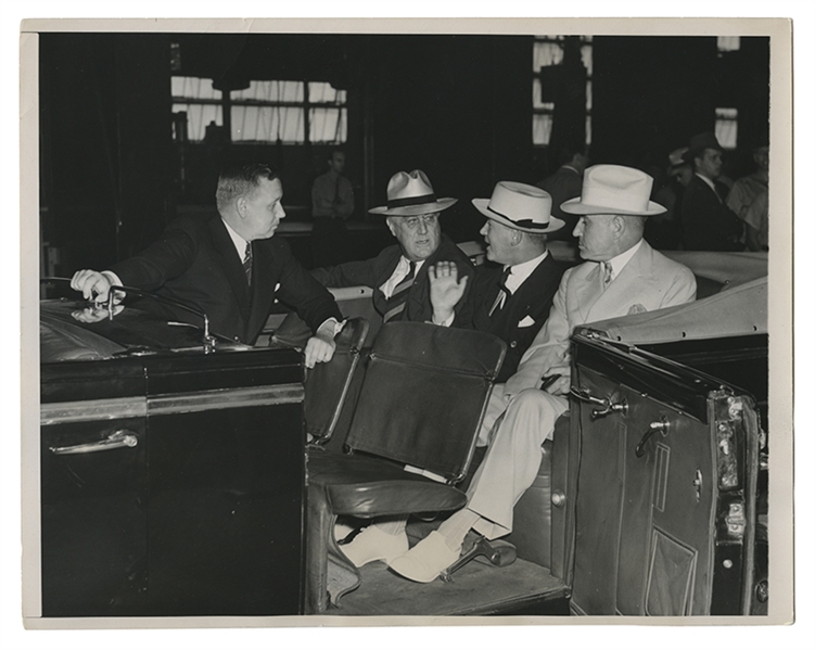 Three Press Photos of FDR and Calvin Coolidge. 