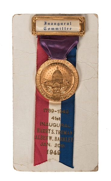 Truman, Harry S. Inaugural Committee Medal. 