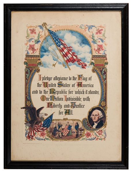 Framed Pledge of Allegiance Print. 