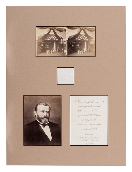 Ulysses S. Grant Hair Relic Mourning Display. 