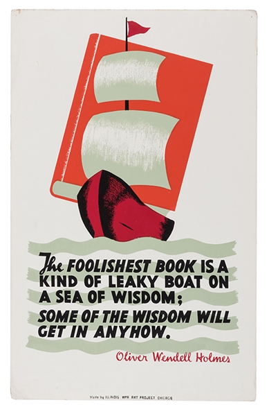 WPA Literacy Window Card. “The Foolishest Book...”