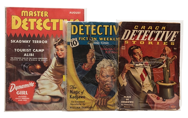 Lot of 15 Vintage Detective, Noir, and Sexploitation Pulp Magazines. 