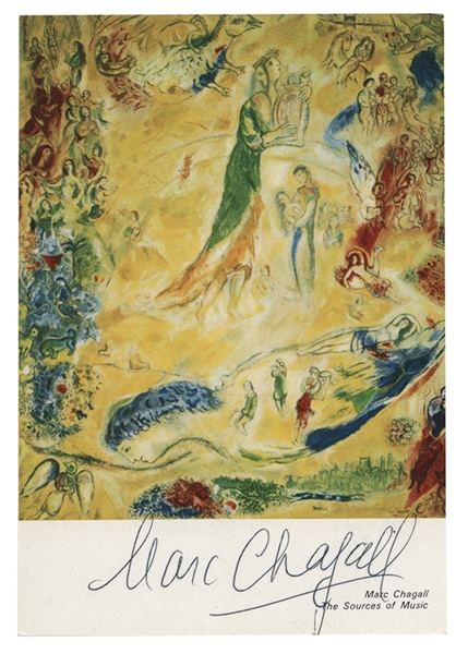Marc Chagall Signed Postcard. 