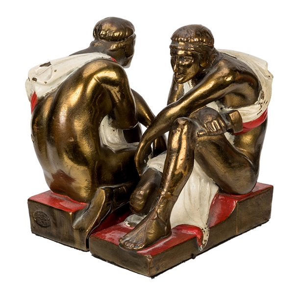 Pair of 1920s Bronze Bookends. 