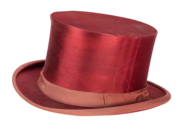 Magician’s Collapsing Red Silk Top Hat. 