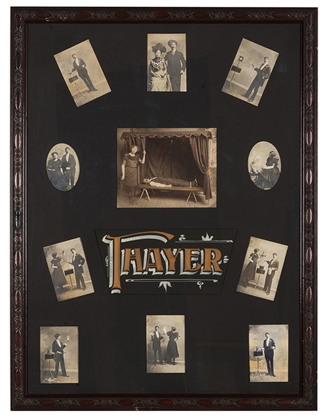 Framed Display of Early Photographs of the Thayers.