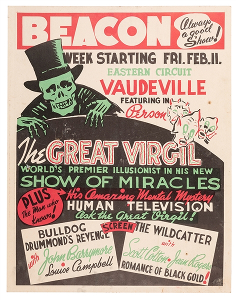 The Great Virgil. World’s Premier Illusionist in His Show of Miracles.