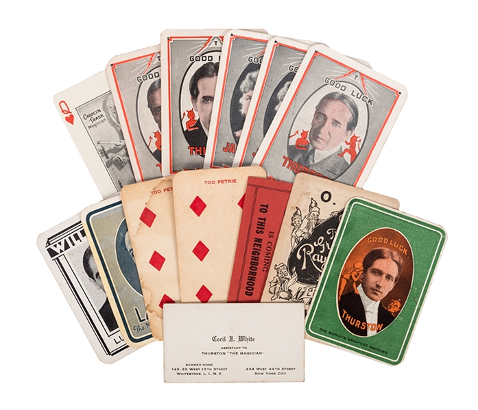 Group of 13 Magicians’ Throw-Out and Business Cards. 