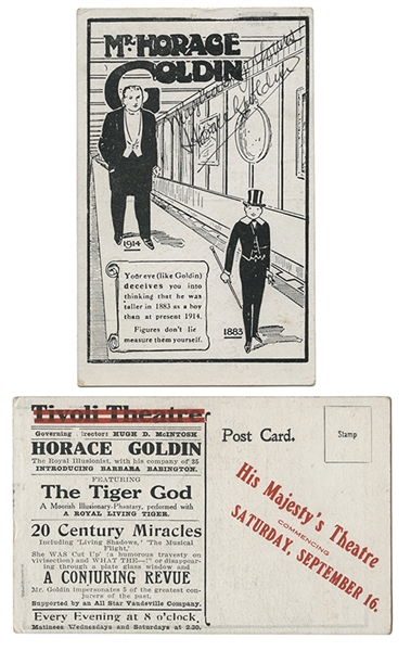 Horace Goldin Signed Optical Illusion Postcard. 