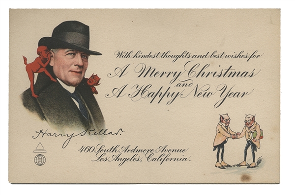 Harry Kellar Christmas and New Year Postcard. 