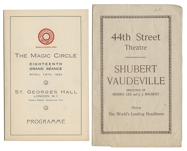 Group of P.T. Selbit Theatrical Programs. 