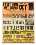 Group of Six Black Gospel Choir, Tent Revival, and Other Religious Window Cards.