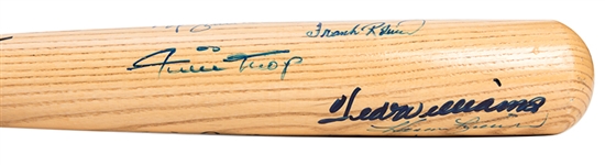 Baseball Bat Signed by Members of the MLB 500 Home Run Club. 