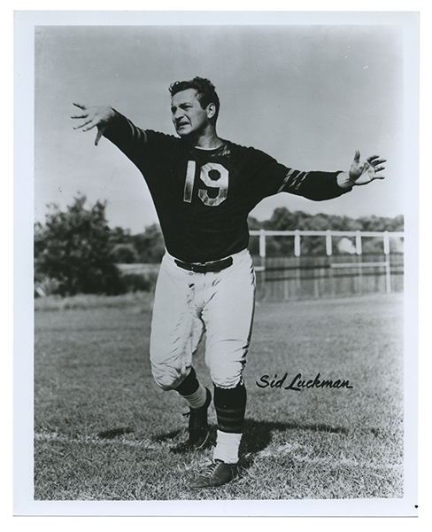 Chicago Bears Sid Luckman cards and autographs. 