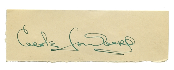 Carole Lombard Green fountain pen signature. 