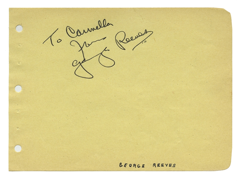 TV’s Superman George Reeves autograph. 