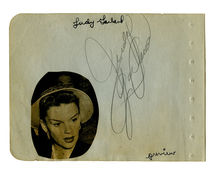 Judy Garland Autograph. 