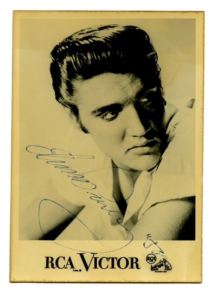 Signed Elvis Presley RCA Victor postcard. 