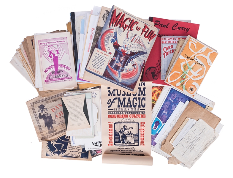 Lot of Vintage Magicians Programs and Ephemera, Plus Lecture Notes and Periodicals.