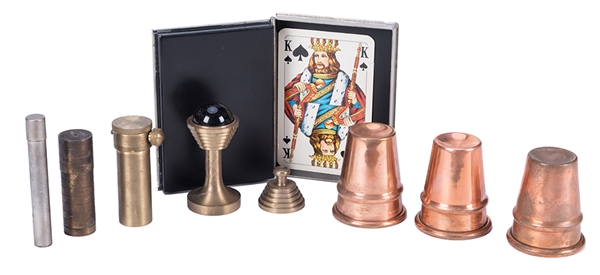 Group of Vintage Copper, Brass, and Other Metal Magic Tricks. 