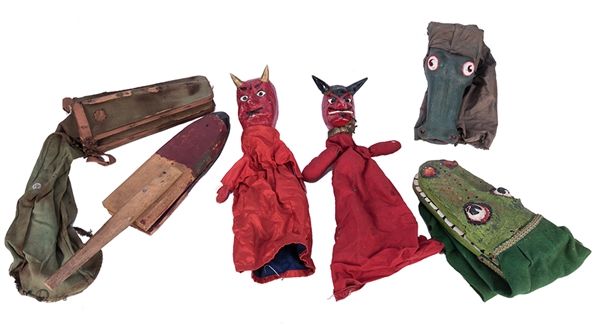 Lot of Punch and Judy Character Puppets. 