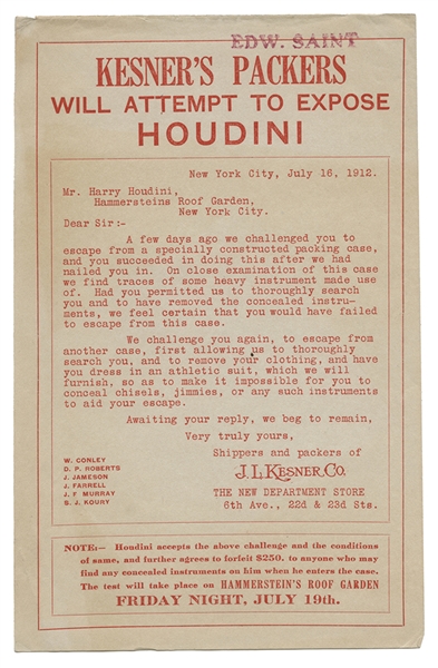 Kesner’s Packers Will Attempt to Expose Houdini.
