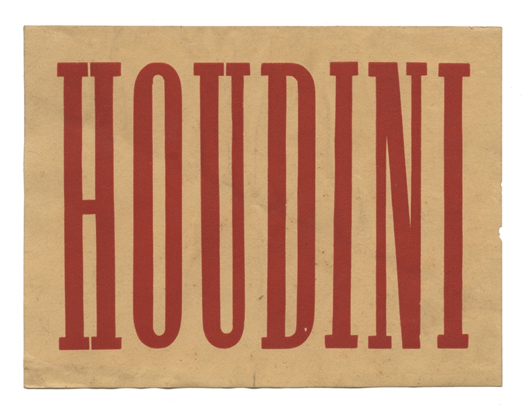Houdini Luggage Label. 