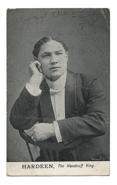 Portrait Postcard of Hardeen, Inscribed. 