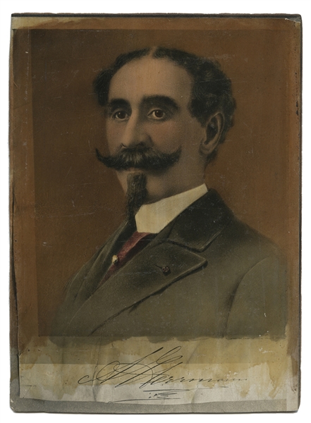 Hand-colored Portrait of Alexander Herrmann. 