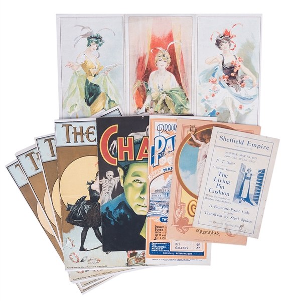 Collection of 19th and 20th Century Programs Featuring Magicians. 