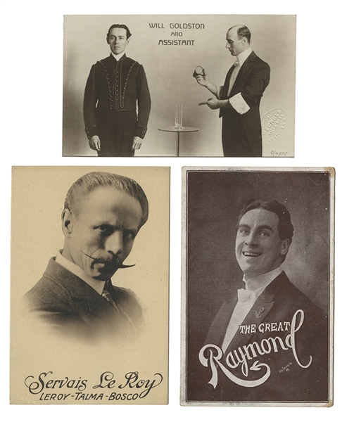 Collection of Seventeen Postcards Featuring Magicians. 
