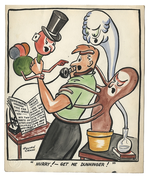 Dunninger-Themed Cartoon by Howard Crane. 
