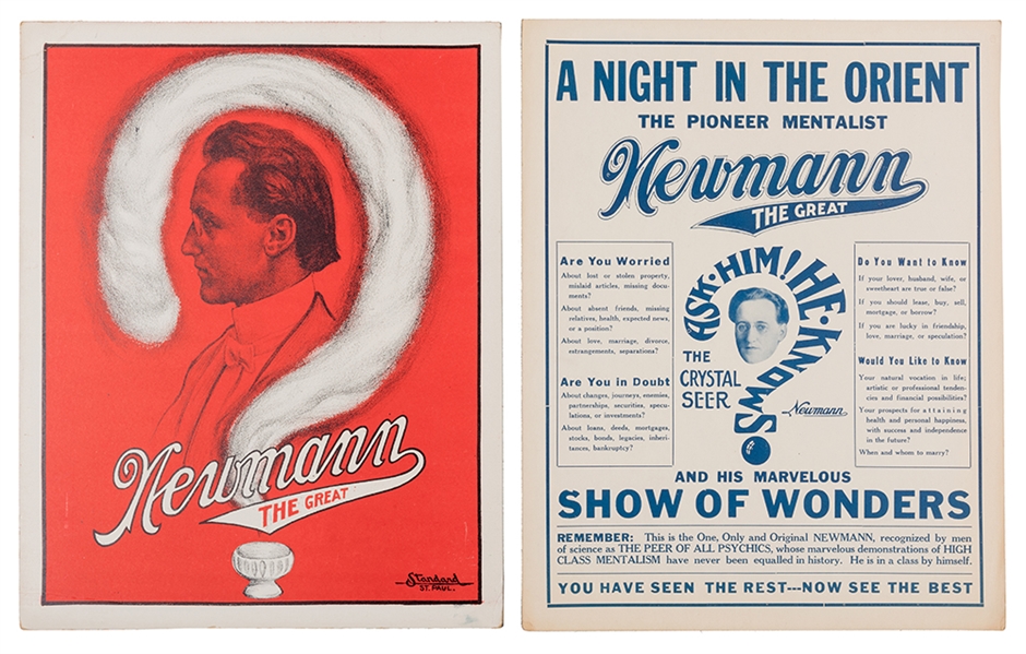Newmann the Great. Lot of Two Window Cards. 