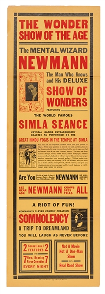 Group of Three C.A. George Newmann Mentalism Posters. 
