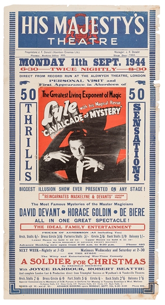 Group of 20 U.K. Broadsides Featuring Magic Acts. 
