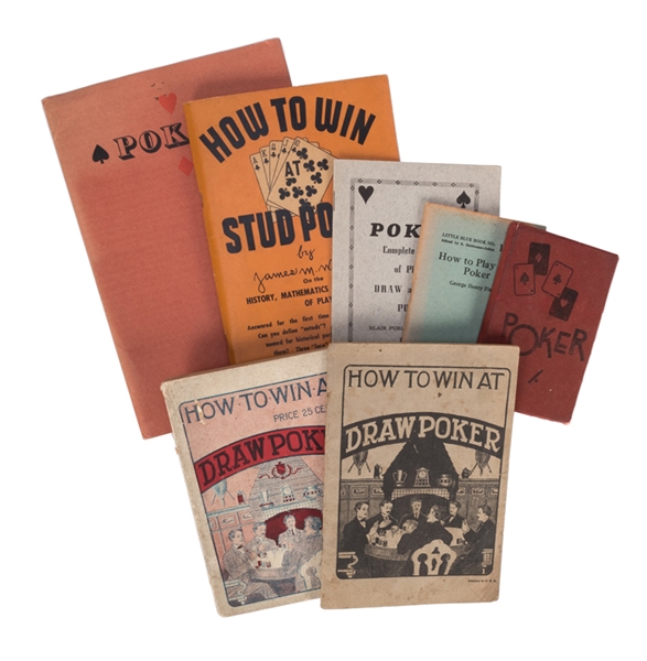 Seven Vintage Poker Manuals and Rulebooks. 