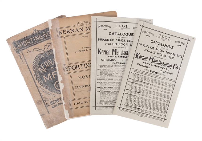 Kernan Mfg. Co. (Successors to G. Henry & Co.). Four Gambling Supply Catalogs. 