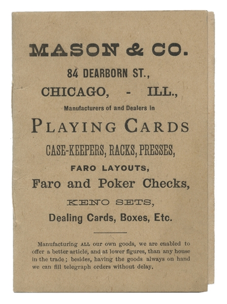 Mason & Co. Pattern Book with 28 Marked Card Backs and How to Read Them