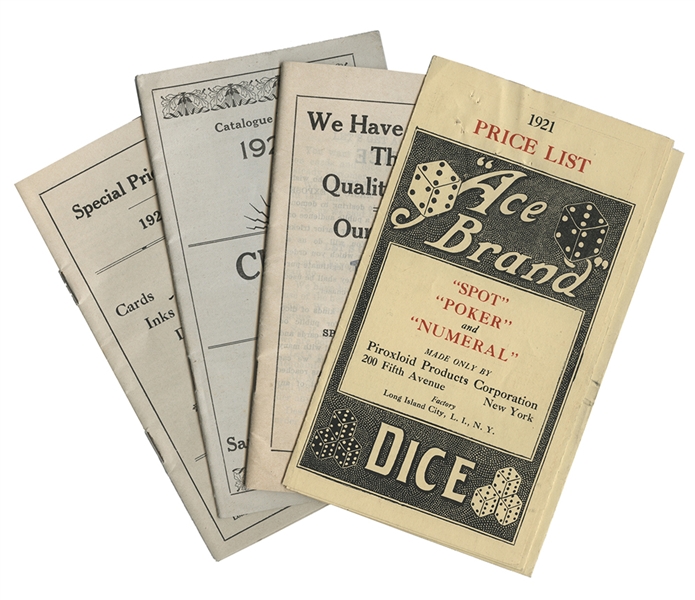 Four Miscellaneous Pocket Gambling Supply Catalogs. 