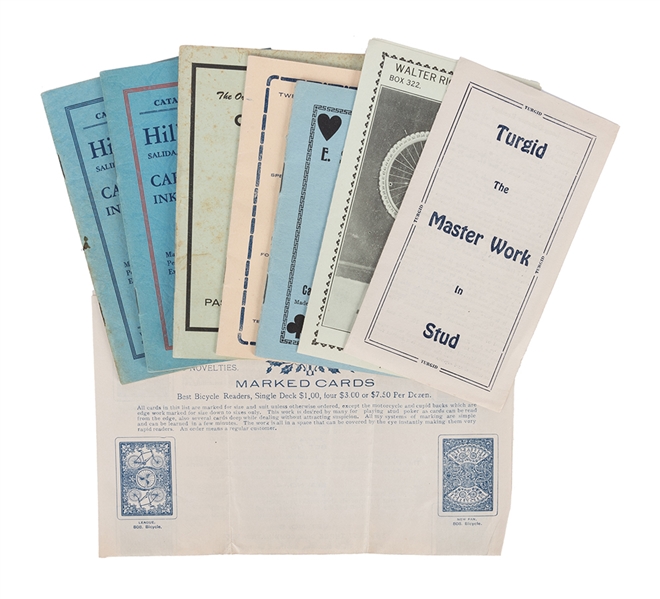 Six Miscellaneous Pocket Gambling Supply Catalogs. 