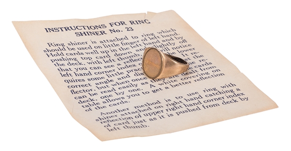 Shiner Ring and Instruction Sheet. 