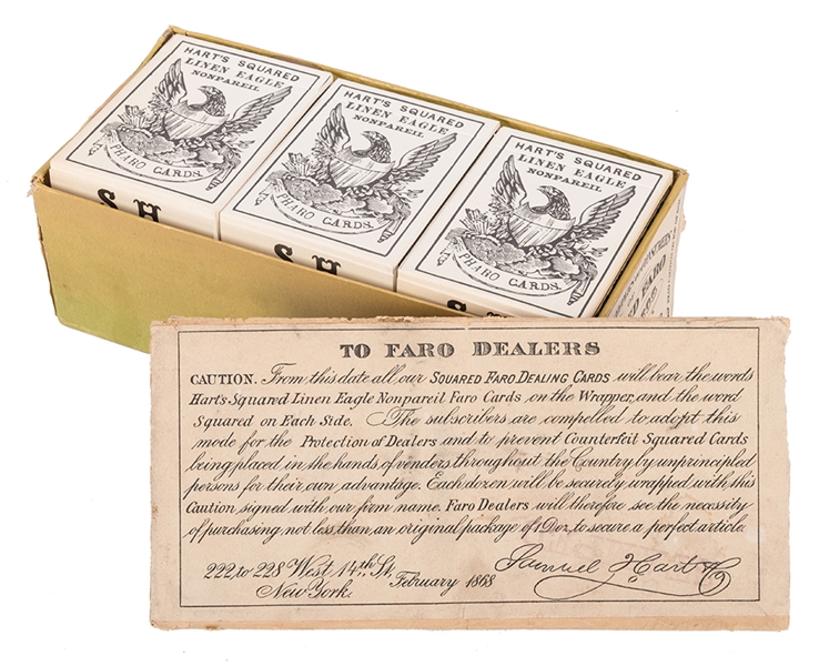 Samuel Hart & Co. Original Box for 12 Packs of Pharo Cards.