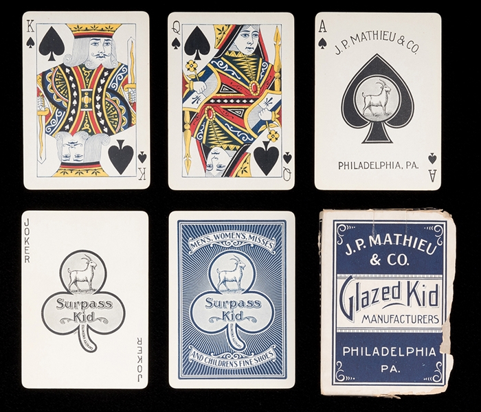J.P. Mathieu & Co. “Glazed Kid” Playing Cards. 
