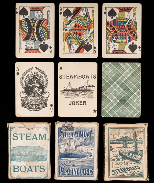 Three Steamboat No. 09 Decks Playing Cards. 