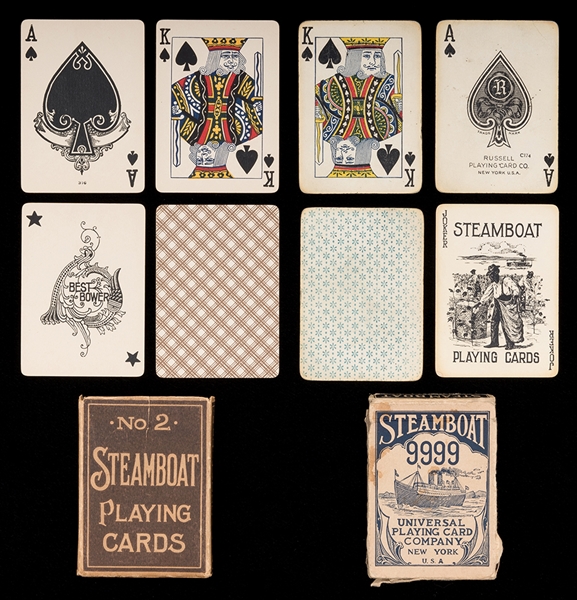 Two Decks Steamboat Playing Cards. 