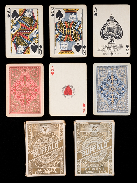 Two Poker “Buffalo” Karten No. 223 Decks Playing Cards. 