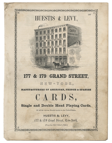 Huestis & Levy Full Page Advertisement and Samuel Hart & Co’s Full-Page Price List. 