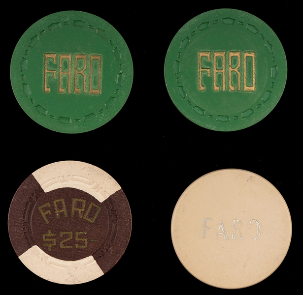 Four Miscellaneous Faro Chips. 